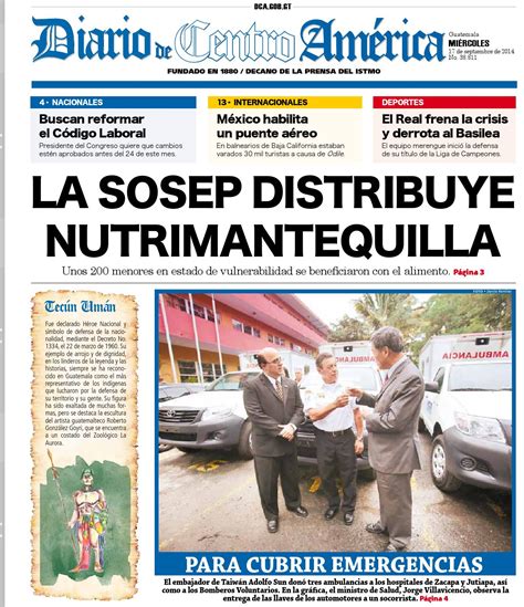 Sabe como funciona a publicação no diário oficial? Diario de Centro América 17 de Septiembre de 2014 by ...