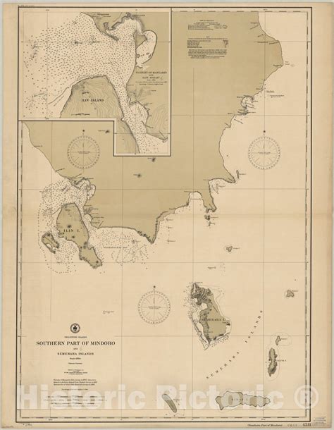 Map Mindoro Philippines 1904 Philippine Islands Southern Part Of