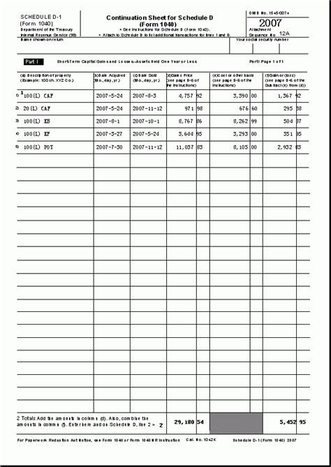Form 1040 Schedule D 1 2021 Tax Forms 1040 Printable