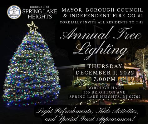 Annual Tree Lighting 1212022 700pm Spring Lake Heights New Jersey