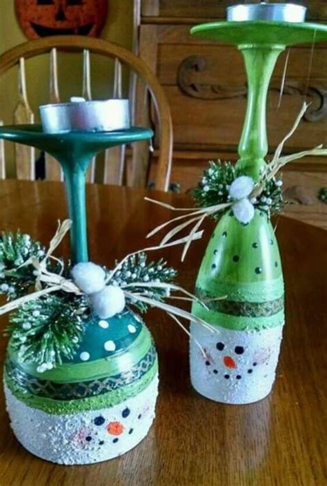 Best Homemade Wine Glasses Candle Holders Ideas For Christmas 39