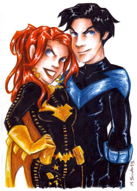 Batgirl And Nightwing By Msciuto On Deviantart Nightwing And Batgirl