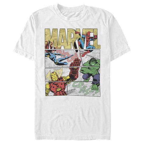 Mens Marvel Heroic Comic Strip T Shirt Tshirt Colors Shirts T Shirt