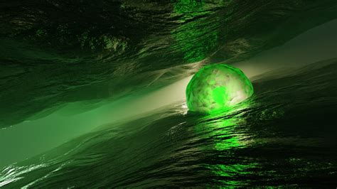 3d Green Sphere Water Hd Abstract Wallpapers Hd