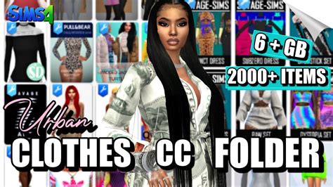 2100 Items 6 Gb Urban Female Clothes Cc Folder The Sims 4 Youtube