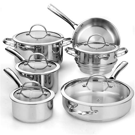 Cooks Standard 11 Piece Classic Stainless Steel Cookware Set Amazon