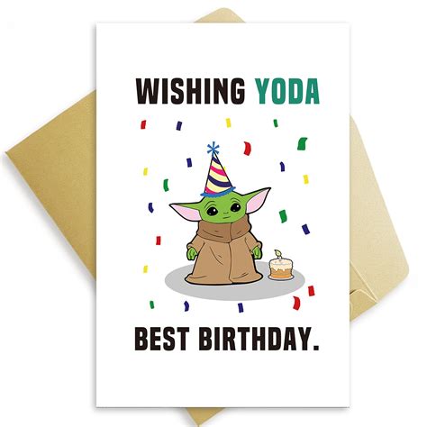 Buy Wishing Yoda Birthday Card Funny Birthday Card For Partner Star