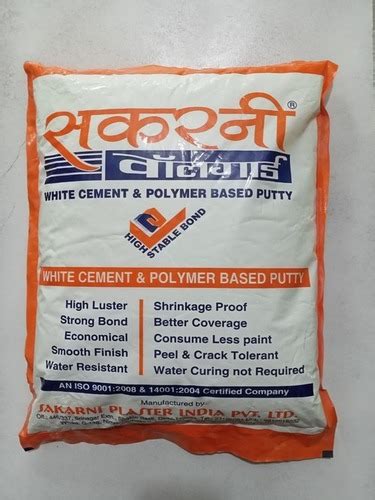 White Cement And Polymer Based Wall Guard Putty Packaging Size 1 Kg