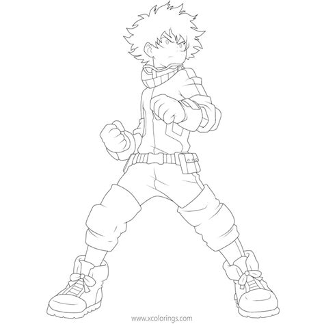 Midoriya Deku Coloring Pages Xcolorings