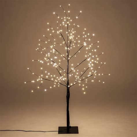 Black Fairy Light Tree Warm White Led Wintergreen Corporation