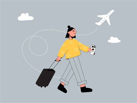 Girl Traveling Minimal Illustration Ai