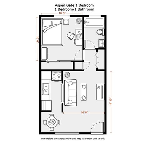 1 Bedroom Apartment Floor Plans 500 Sf Du Apartments Floor Plans