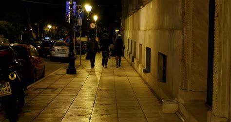 Walking Down The Street On A Halloween Night - People Walking Down The Street At Night Stock Footage Video 2895340
