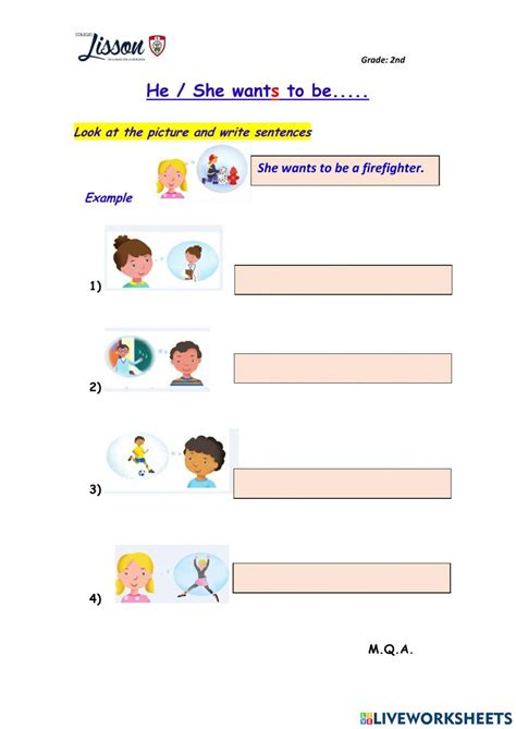 Jobs online exercise for grade 2