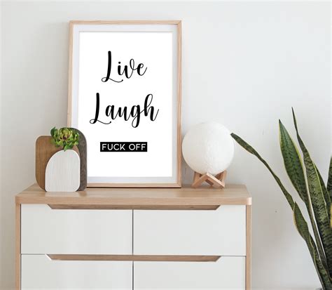 Funny Live Laugh Love Quote Print Funny Poster Funny Etsy
