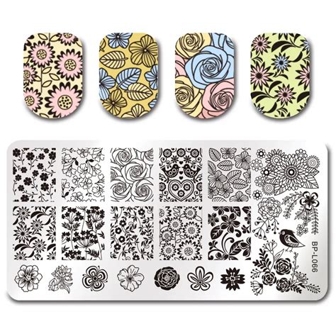 Buy Born Pretty 1pc Floral Design Template Stamping