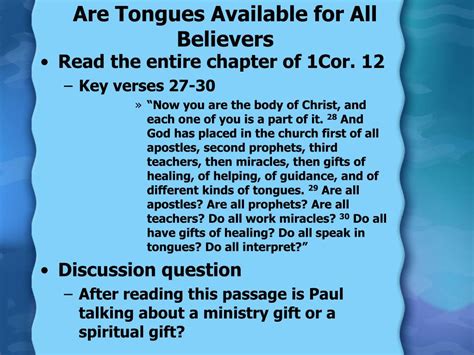 Ppt Speaking In Tongues Powerpoint Presentation Free Download Id