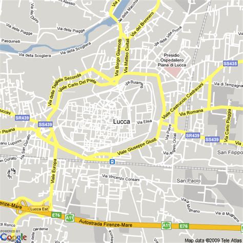 Map Of Lucca Italy Hotels Accommodation