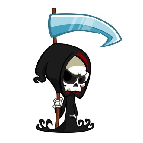 Premium Vector Cute Cartoon Grim Reaper Vector Illustration