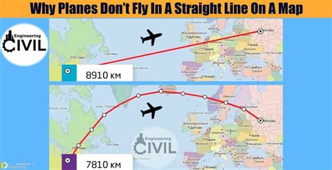 Why Planes Dont Fly In A Straight Line On A Map Engineering Discoveries