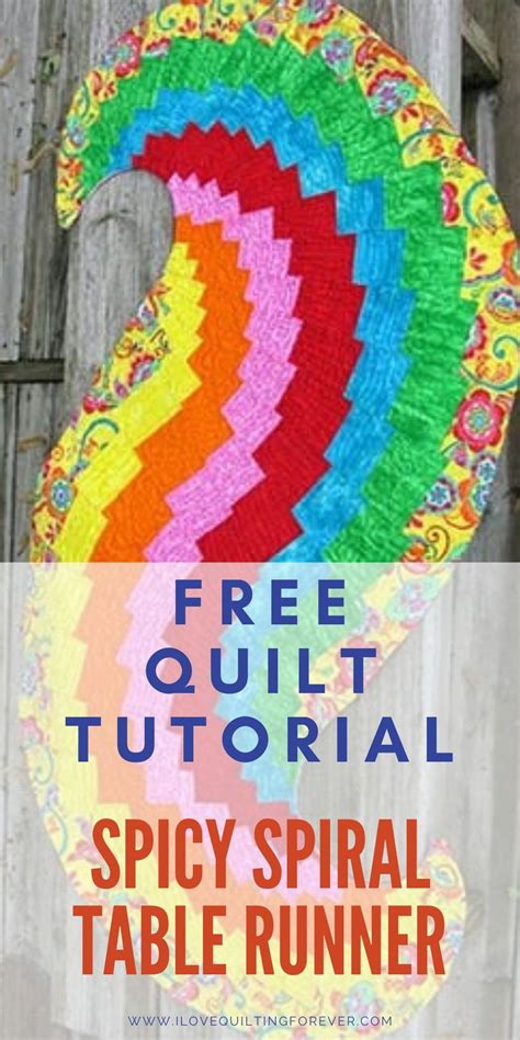 Free Quilt Pattern Spicy Spiral Table Runner I Love Quilting Forever