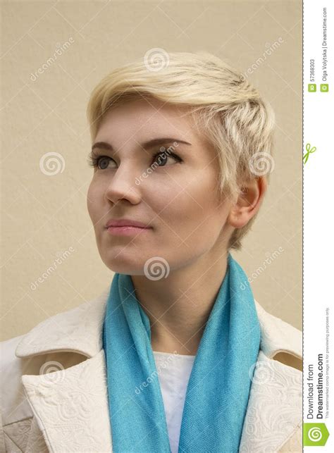 Woman Blonde Fashion Hairstyle Haircut Fresh Nude Make