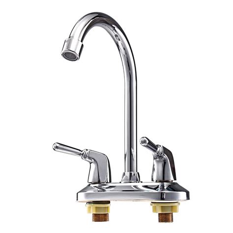 Generic Kitchen Water Tap Dual Handle Faucet 360° Double Spout Sink