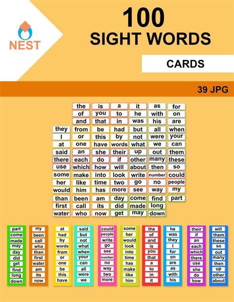 100 Sight Word Cards And Reference Cards In 2020 Teaching Resources