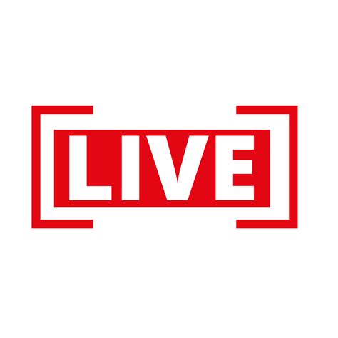 Red Live Button Icon For Tv And Streaming On A Transparent Background