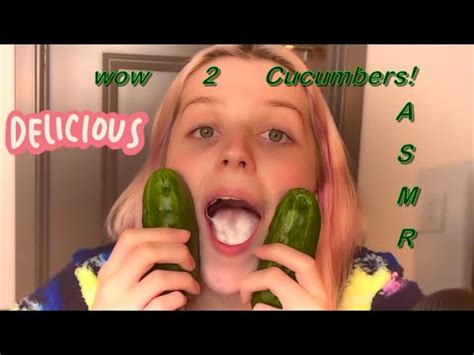 ASMR Cucumber Sucking But With Two Of Them