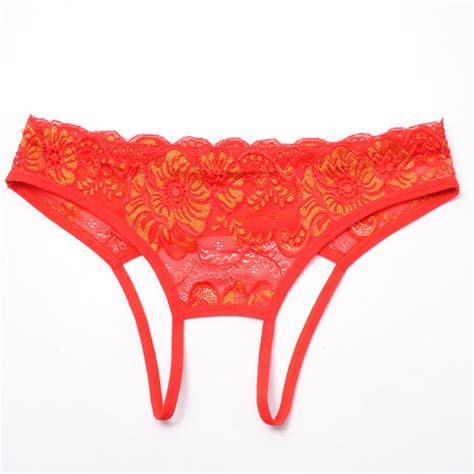 Uhuse Womens Lace G String Panties Crotchless Floral Briefs Thongs