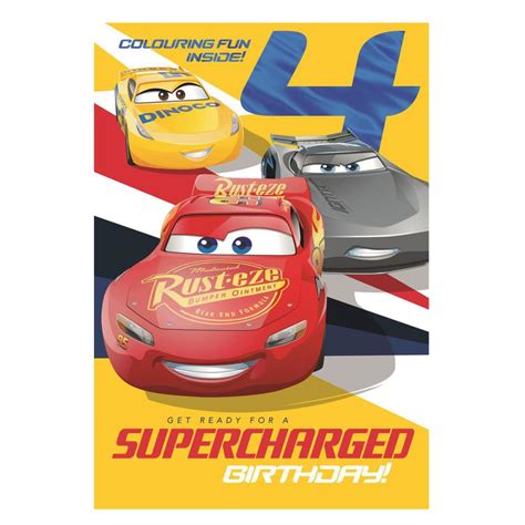 Disney Cars 4th Birthday Card 25483257 Character Brands