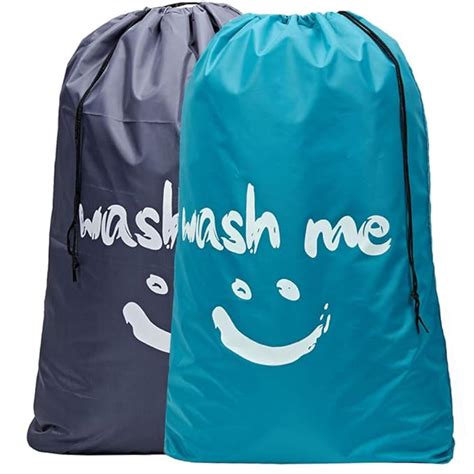 Homest 71x101cm 2 Pack Wash Me Travel Laundry Bag Rip Stop Nylon Heavy