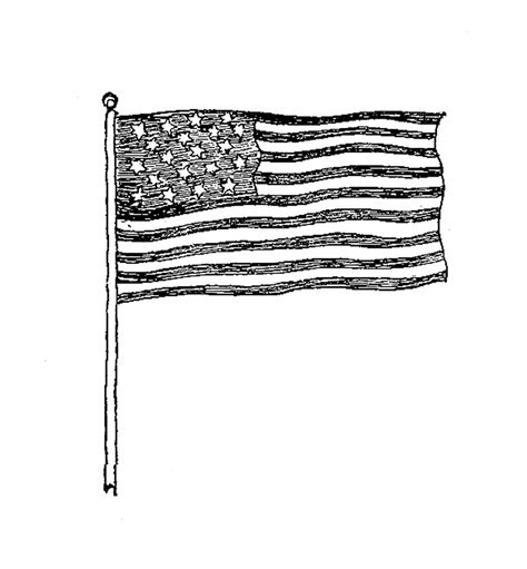 Vector American Flag Outline Clip Art Library