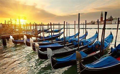 Hd Wallpaper Venice Italy Laguna Sea Gondola Nautical Vessel