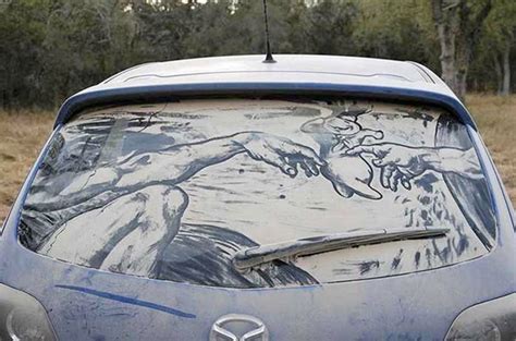 Astonishing Artwork Drawn On Filthy Dirty Car Windows Bit Rebels