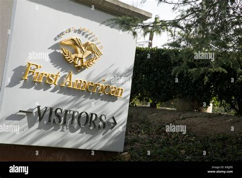 A Logo Sign Outside Of The Headquarters Of The First American Financial