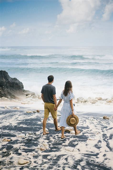 Romantic Couple Holding Hands On Exotic Beach Pordreamwood Photography