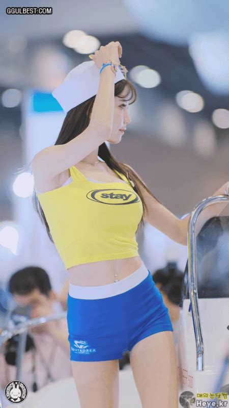 Ggulbest Com Gif Factory Model Han Minyeong Tight Yellow Sleeveless Gif