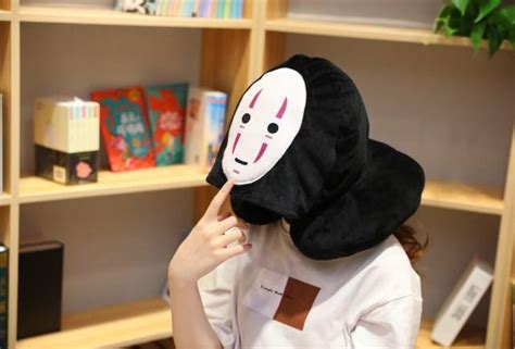 Spirited Away Faceless Man No Face Plush Toys No Face Ghost Kaonashi Stuffed U Shape Pillow