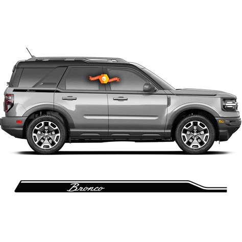 Pair Of Bronco Retro Doors Thin Up Accent Line Trim 4 Door Side Stripe Decals Stickers For Ford