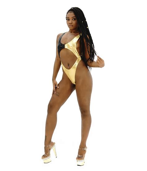 Sexy Gold Black Model Stripper Outfit Exotic Dancewear Pole Etsy