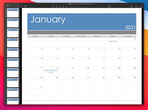 Microsoft Word Calendar Template