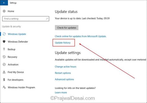 Click the 3 dots in the top right corner of the 4. How To Check Windows 10 Update History - Prajwal Desai