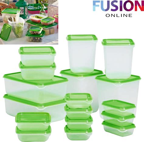 ikea pruta lot de 17 boîtes alimentaires en plastique vert boîte boîte de rangement boîtes