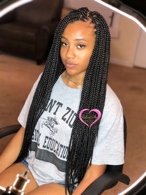Medium Triangle Box Braids With Curly Ends Instituto