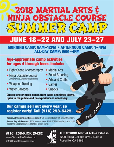 This Summer Kids Martial Arts Camp The Studio Martial Arts And Fitness