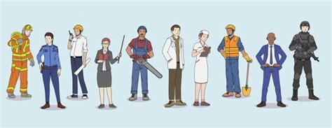 Premium Vector Free Illustration Vector Of Various Careers And
