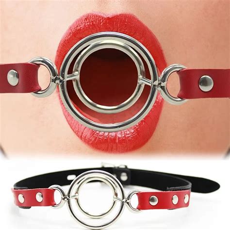 Metal Double O Ring Open Mouth Gag Balls Bdsm Oral Fixation Gear Fetish Slave Toys Gag Adult