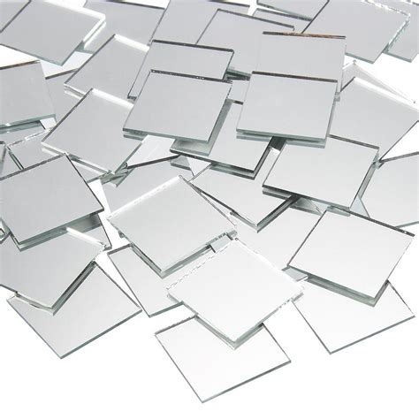 120 Pack Mini Craft Mirrors 1x1 Inches Square Glass Mosaic Tile Pieces Small Crafts Mirror For